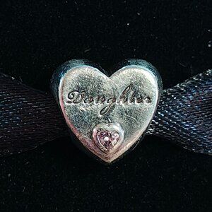 Authentic Sterling Silver Pandora Daughter Love Family Heart Charm - 791726PCZ